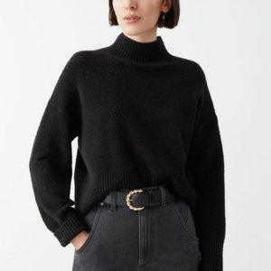 & Other Stories Mock Neck Black Sweater